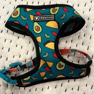 Avocado and taco dog harness safe for french bulldog